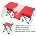 Outdoor Multi-function Rolling Cooler Upgraded Stool Red camping Picnic Folding Ice Box Table